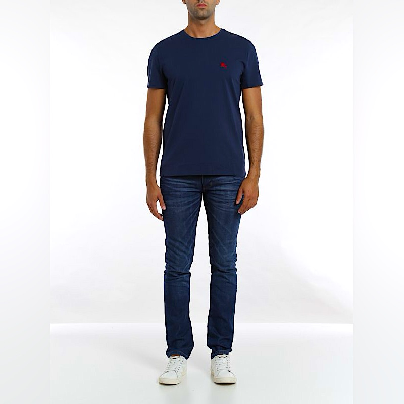 Euc!! Burberry Men’s 100% Cotton Crewneck Navy T-Shirt Size Large